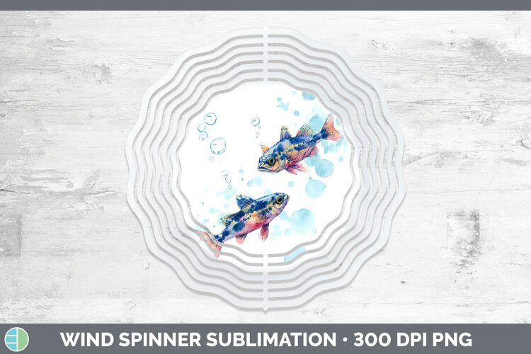GorgeousOcean Fish Sketch Wind Spinner design.