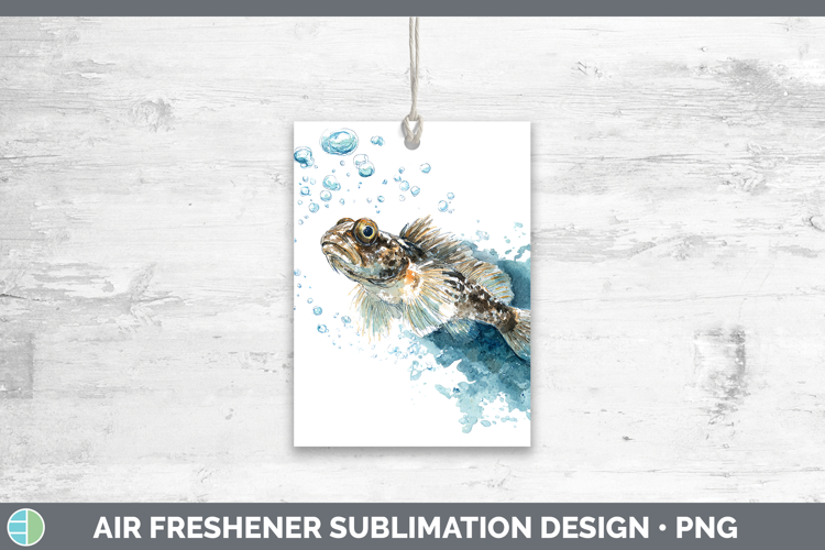 Blenny Ocean Fish Sketch Air Freshener Sublimation Design