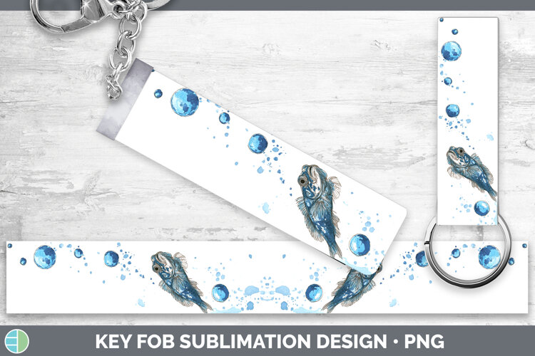 GorgeousOcean Fish Sketch Key Fob design.