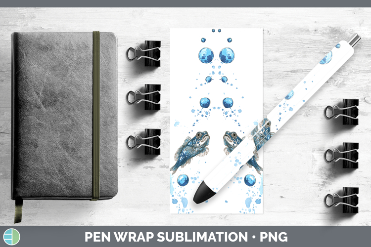 Blenny Ocean Fish Sketch Pen Wrap Sublimation Design