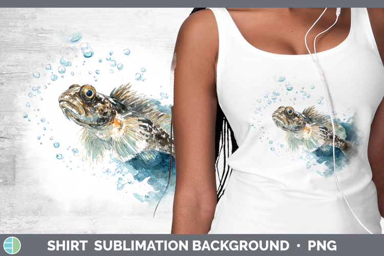 Blenny Ocean Fish Sketch Shirt Sublimation Design