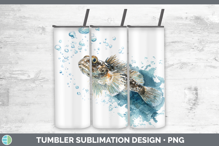 Blenny Ocean Fish Sketch Tumbler Sublimation Design