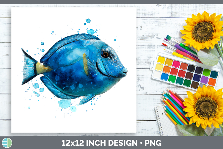 Blue Tang Ocean Fish Sketch Paper Backgrounds Design