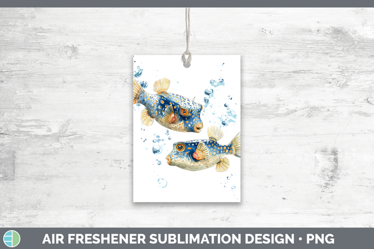 Boxfish Ocean Fish Sketch Air Freshener Sublimation Design