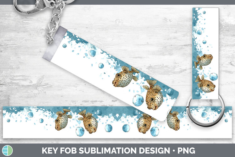 GorgeousOcean Fish Sketch Key Fob design.