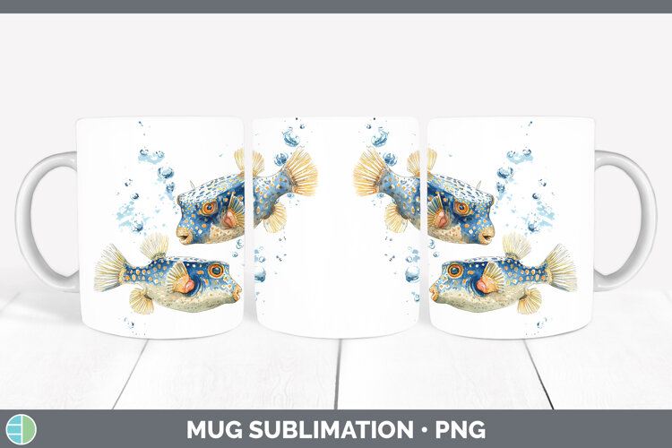 GorgeousOcean Fish Sketch Mug Wrap design.