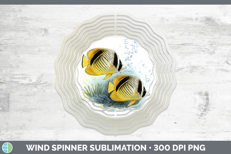Butterflyfish Ocean Fish Sketch Wind Spinner Sublimation Des