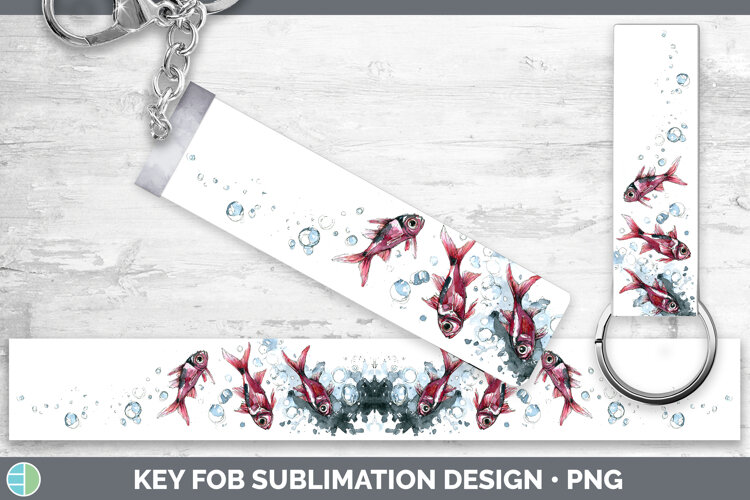 GorgeousOcean Fish Sketch Key Fob design.