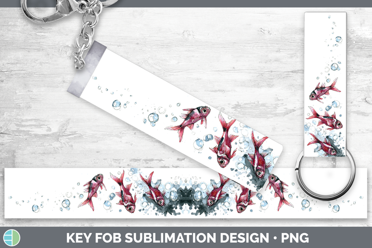 Cardinalfish Ocean Fish Sketch Key Fob Sublimation Design