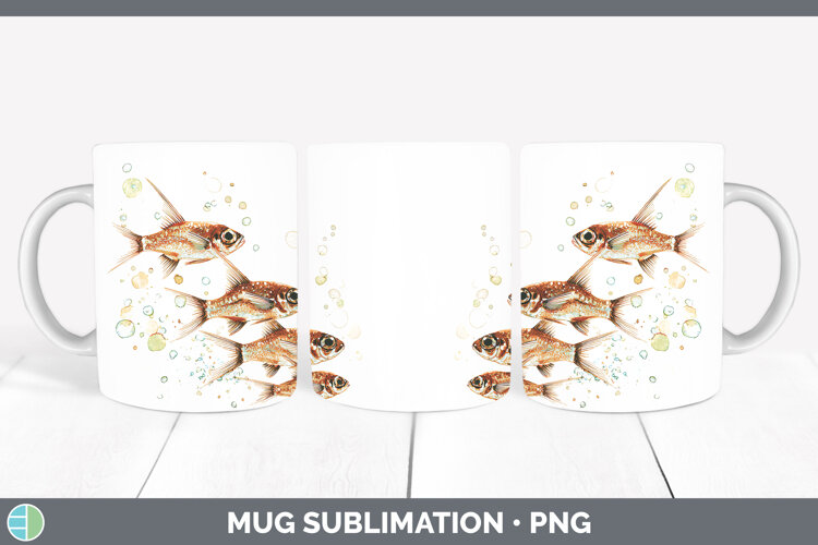 GorgeousOcean Fish Sketch Mug Wrap design.