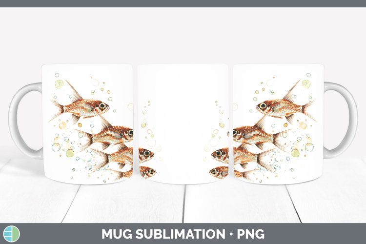 Cardinalfish Ocean Fish Sketch Mug Wrap Sublimation Design