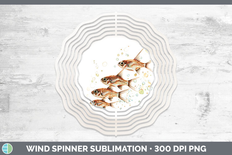 GorgeousOcean Fish Sketch Wind Spinner design.