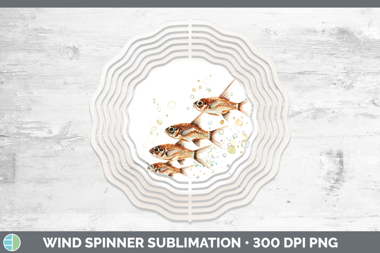 Cardinalfish Ocean Fish Sketch Wind Spinner Sublimation Desi