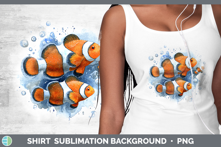 Clownfish Ocean Fish Sketch Shirt Sublimation Design