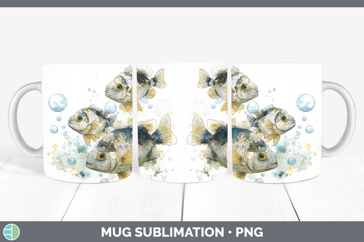 GorgeousOcean Fish Sketch Mug Wrap design.