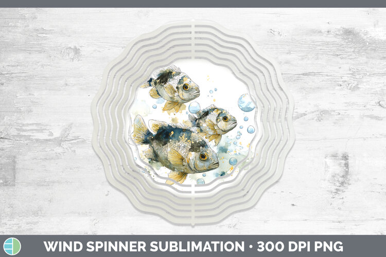 GorgeousOcean Fish Sketch Wind Spinner design.
