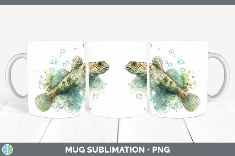 GorgeousOcean Fish Sketch Mug Wrap design.