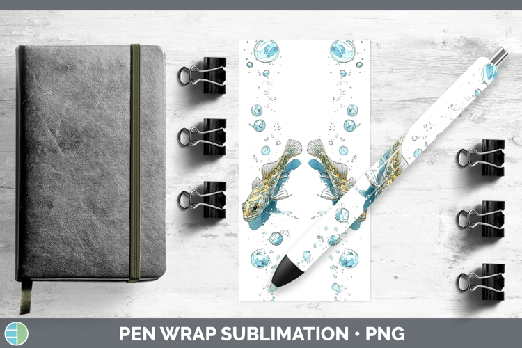 Goby Fish Ocean Fish Sketch Pen Wrap Sublimation Design