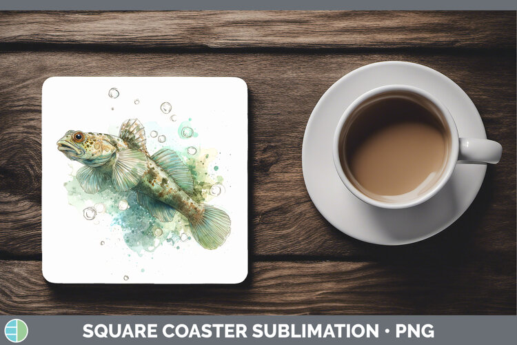 GorgeousOcean Fish Sketch Square Coaster design.