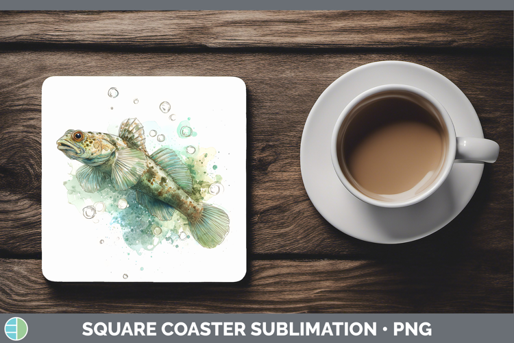 Goby Fish Ocean Fish Sketch Square Coaster Sublimation Desig