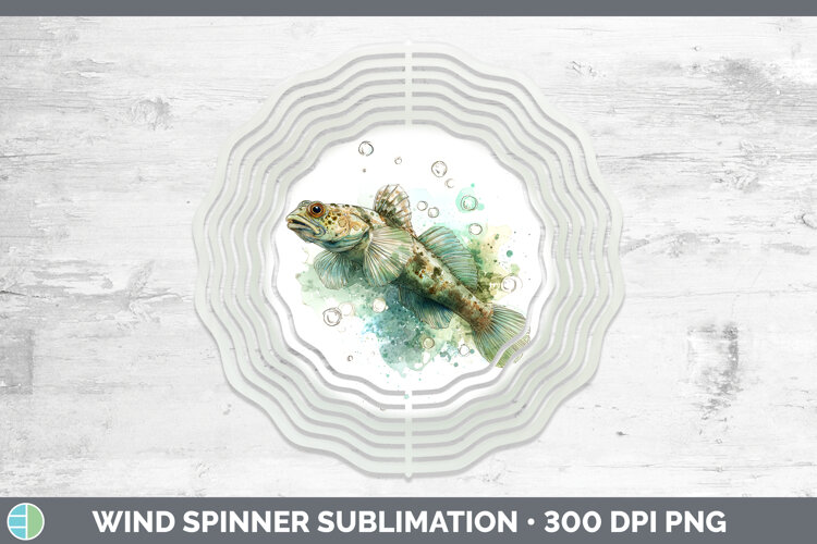 GorgeousOcean Fish Sketch Wind Spinner design.