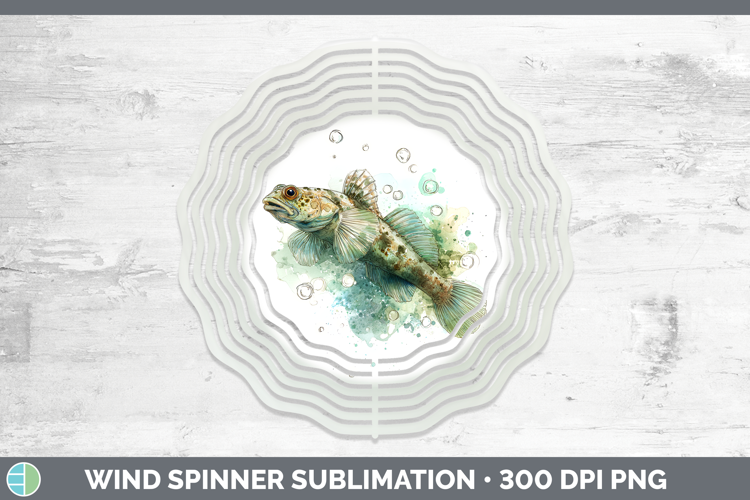 Goby Fish Ocean Fish Sketch Wind Spinner Sublimation Design