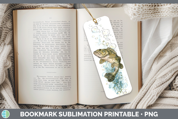 Grouper Ocean Fish Sketch Bookmark Sublimation Design