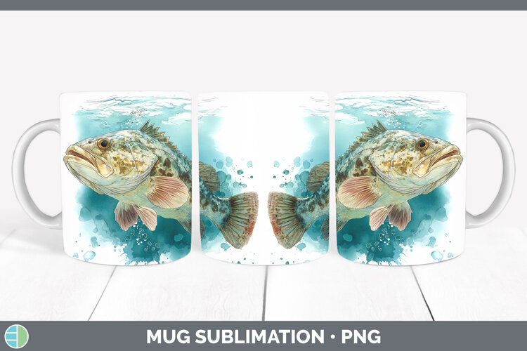 GorgeousOcean Fish Sketch Mug Wrap design.