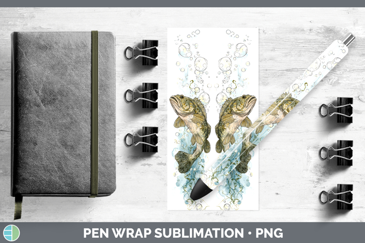 Grouper Ocean Fish Sketch Pen Wrap Sublimation Design