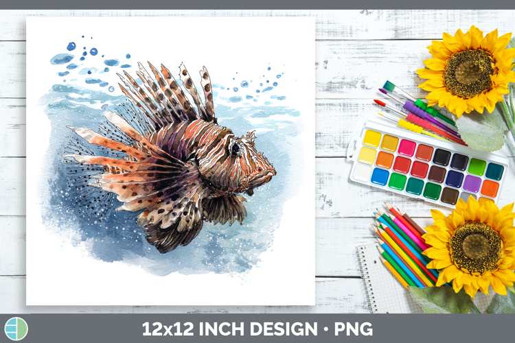 Lionfish Ocean Fish Sketch Paper Backgrounds Design
