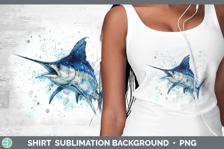 Marlin Ocean Fish Sketch Shirt Sublimation Design