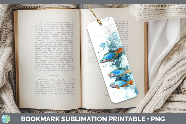 Parrotfish Ocean Fish Sketch Bookmark Sublimation Design