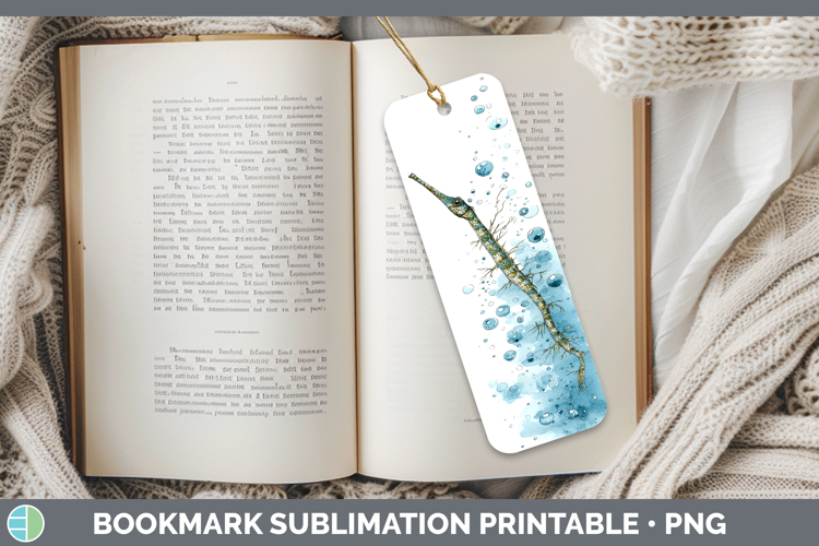 Pipefish Ocean Fish Sketch Bookmark Sublimation Design