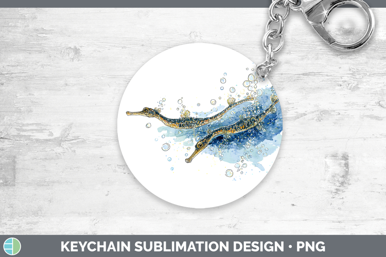 Pipefish Ocean Fish Sketch Keychain Sublimation Design