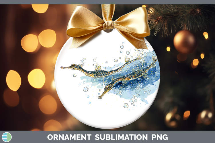 Pipefish Ocean Fish Sketch Ornament Sublimation Design