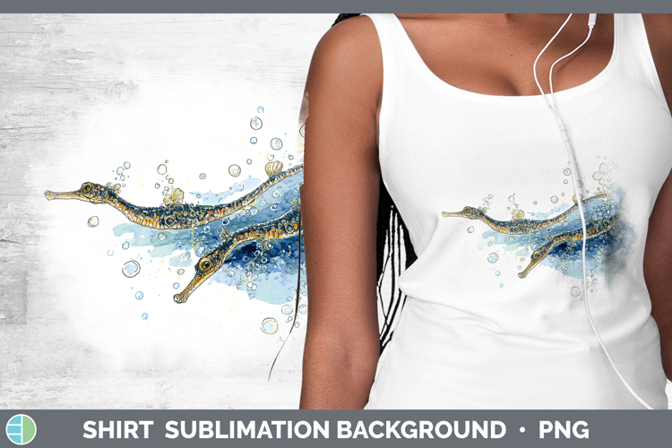 Pipefish Ocean Fish Sketch Shirt Sublimation Design