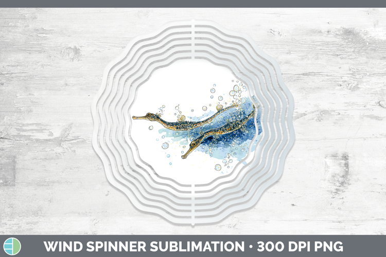 Pipefish Ocean Fish Sketch Wind Spinner Sublimation Design