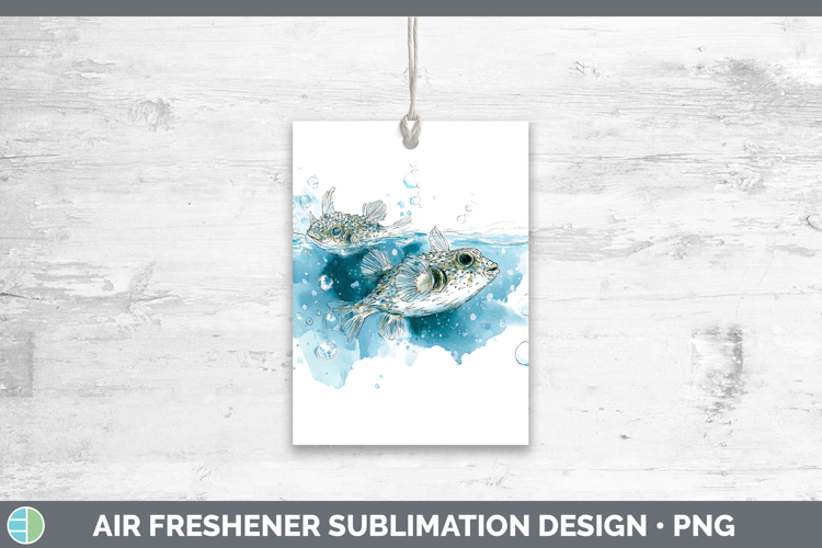 Pufferfish Ocean Fish Sketch Air Freshener Sublimation Desig