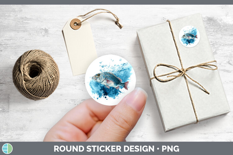 GorgeousOcean Fish Sketch Stickers design.