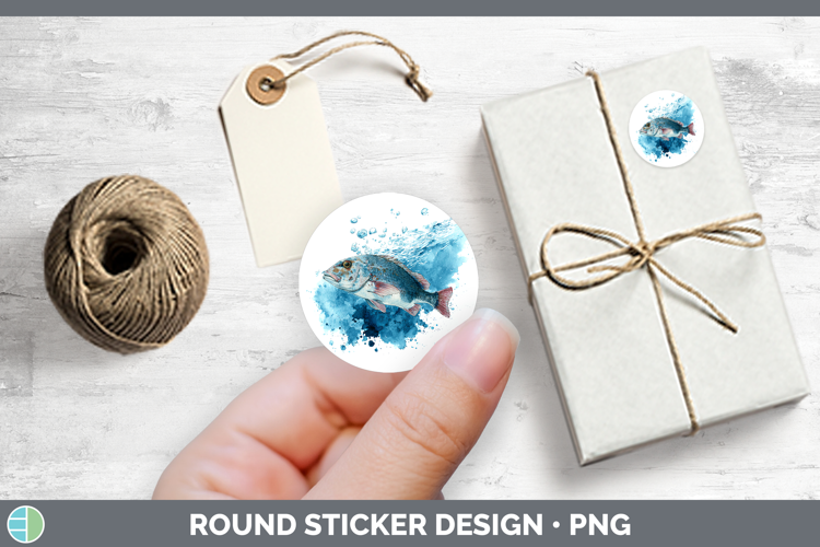 Snapper Ocean Fish Sketch Stickers Design
