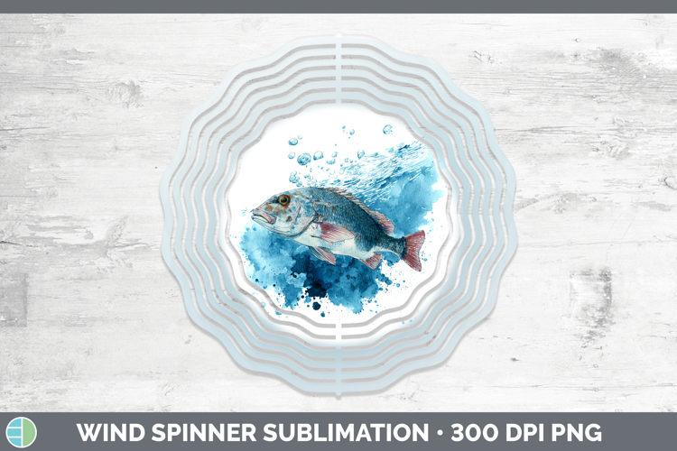 Snapper Ocean Fish Sketch Wind Spinner Sublimation Design