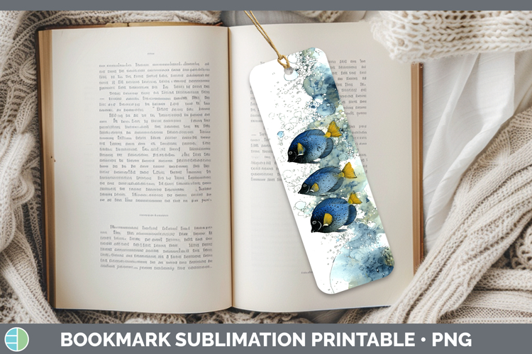 Surgeonfish Ocean Fish Sketch Bookmark Sublimation Design