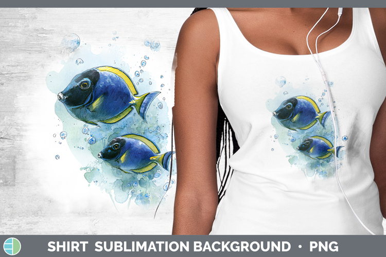 Surgeonfish Ocean Fish Sketch Shirt Sublimation Design