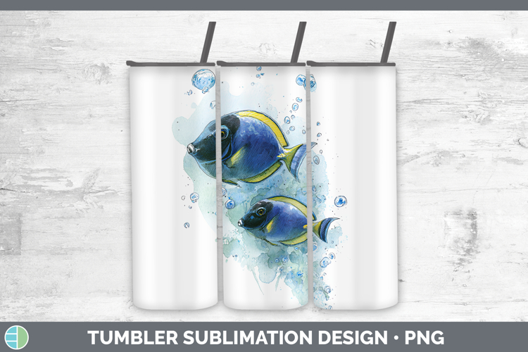 Surgeonfish Ocean Fish Sketch Tumbler Sublimation Design