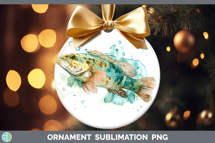 Wrasse Ocean Fish Sketch Ornament Sublimation Design