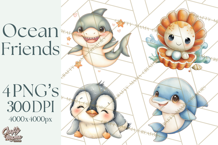 Underwater Ocean Clipart PNG, Sea Animals and Coral Elements