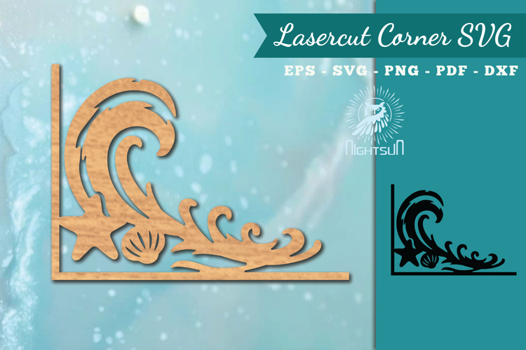 Ocean Lasercut Corner SVG