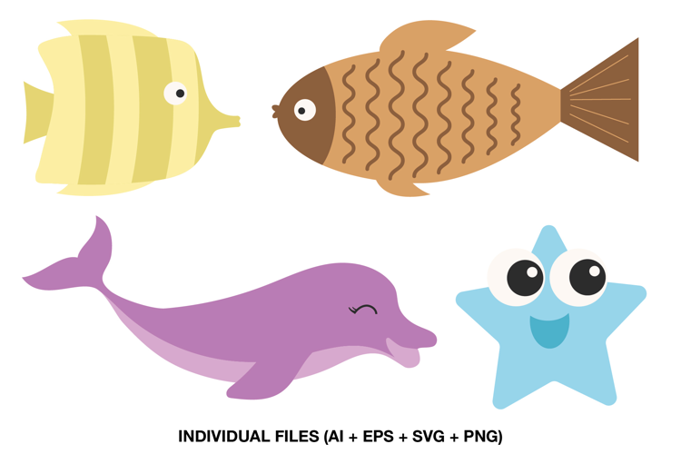 Cute Ocean Animals Clipart for Preschool Learning Activities