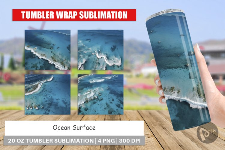 Tumbler Sublimation Wrap Ocean Surface