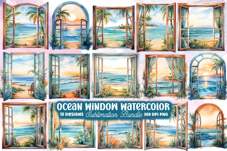 Watercolor Beach Clipart Image 4